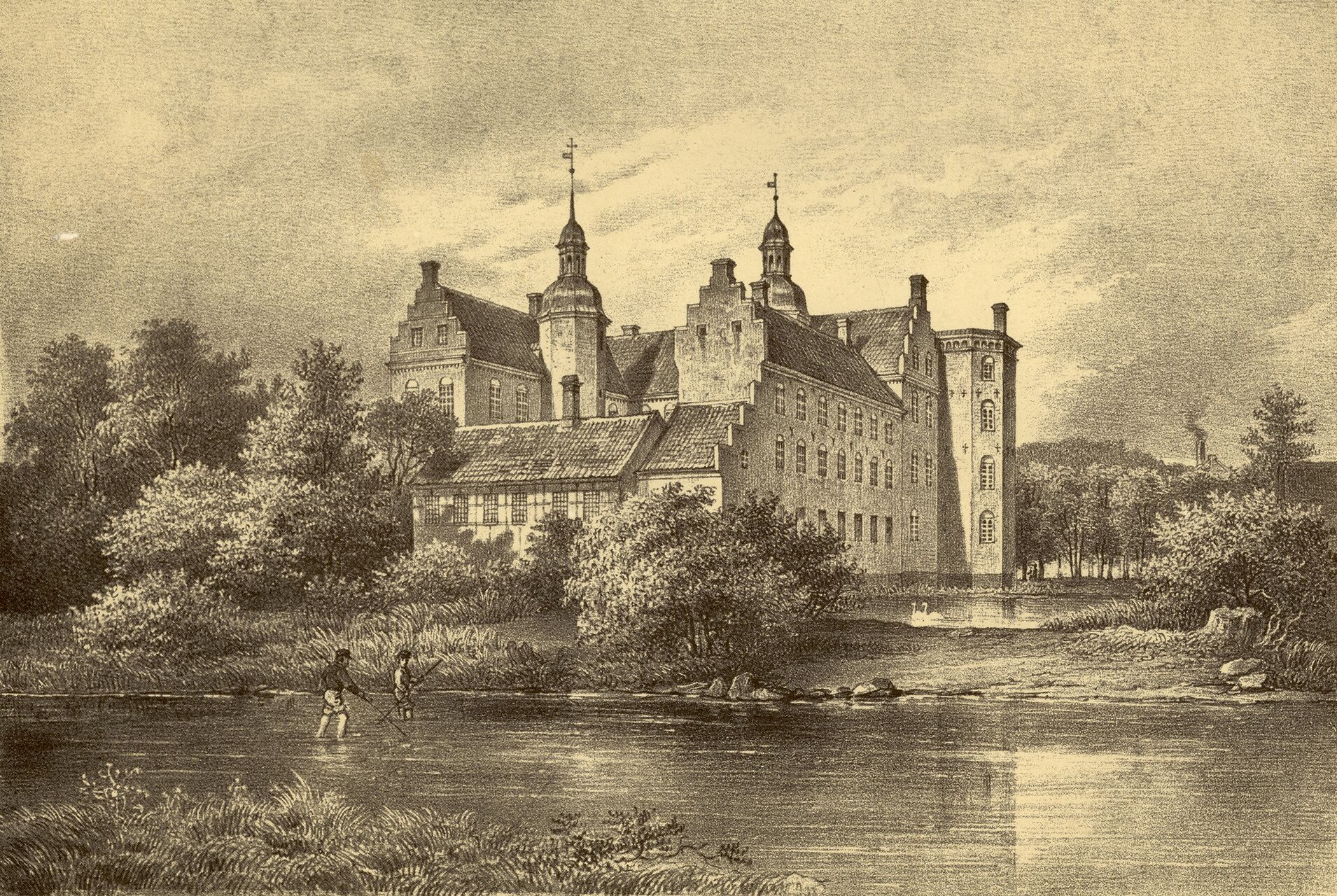 Kobberstik af herregården Gammel Estrup